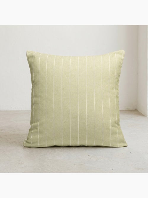 Lot de deux housses de coussin en coton à fils en relief, tissu texturé. - Kiabi