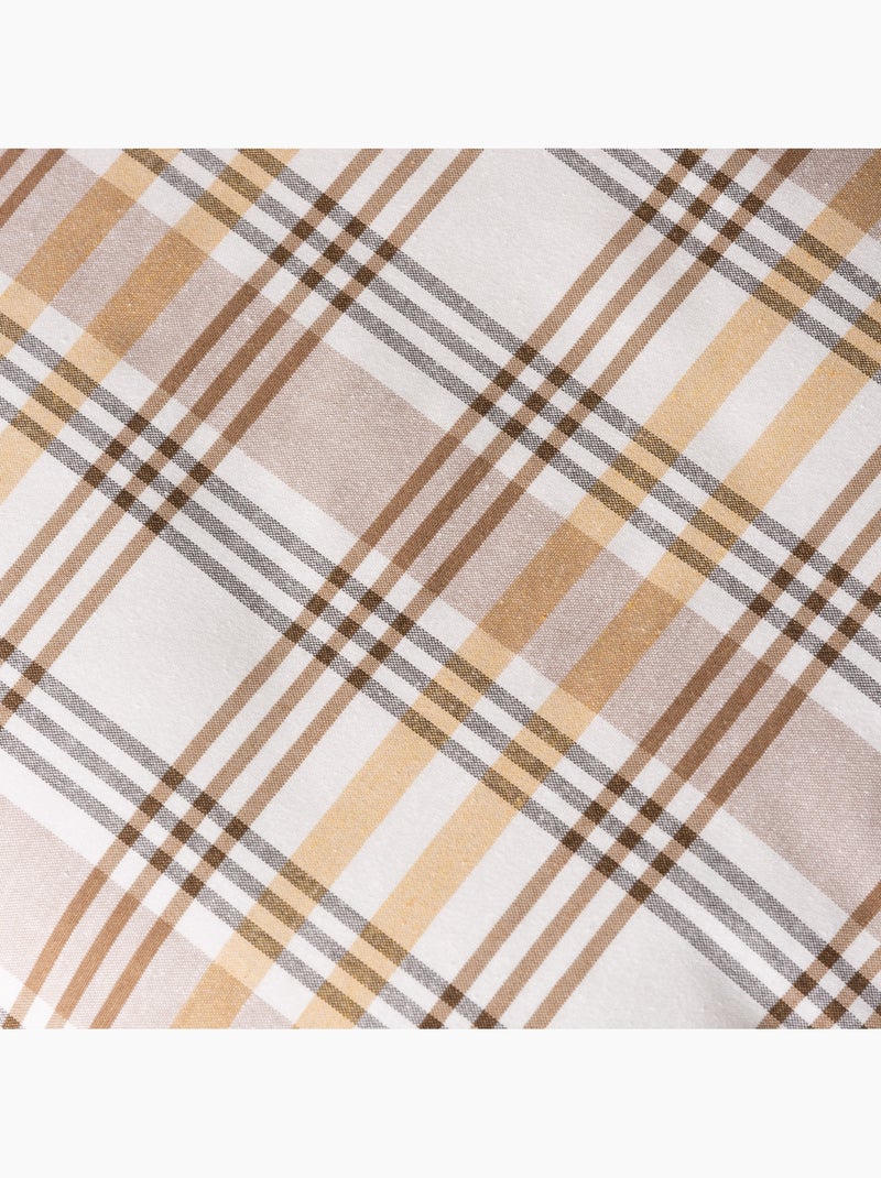 Lot de deux housses de coussin motif tartan, avec fermeture zippée - Gamusi. Beige - Kiabi