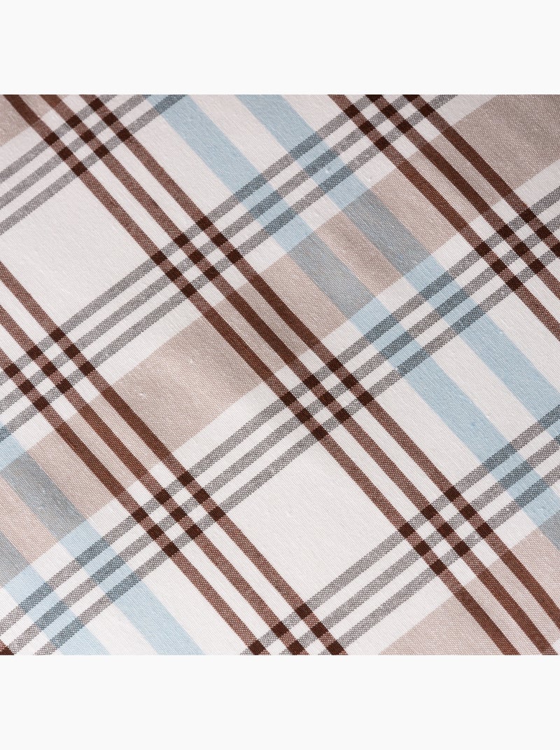 Lot de deux housses de coussin motif tartan, avec fermeture zippée - Gamusi. Bleu - Kiabi
