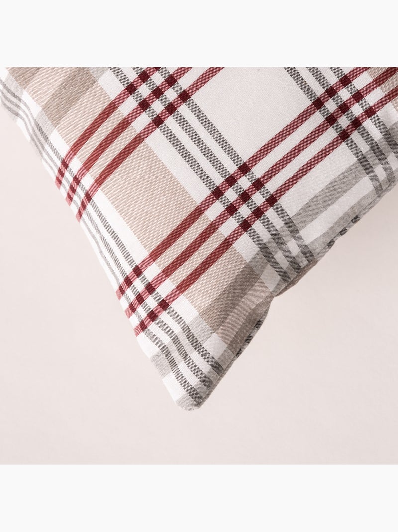 Lot de deux housses de coussin motif tartan, avec fermeture zippée - Gamusi. Gris - Kiabi