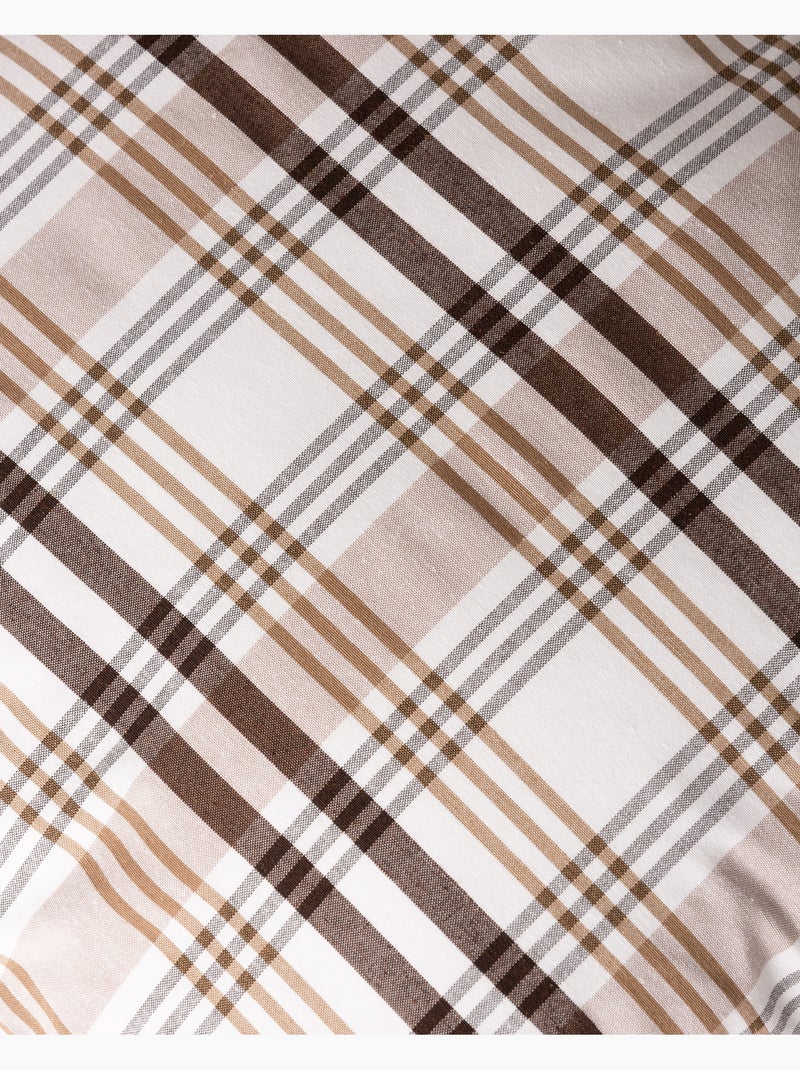 Lot de deux housses de coussin motif tartan, avec fermeture zippée - Gamusi. Marron chocolat - Kiabi