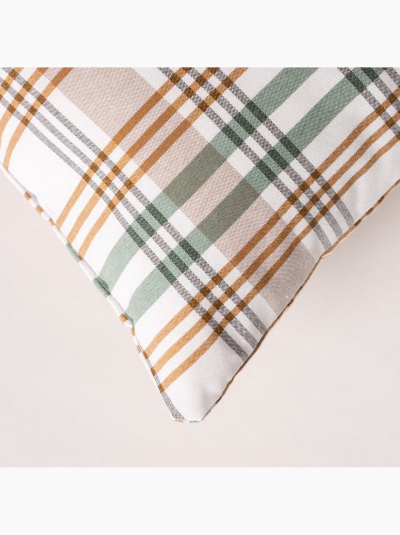 Lot de deux housses de coussin motif tartan, avec fermeture zippée - Gamusi. Vert d'eau - Kiabi