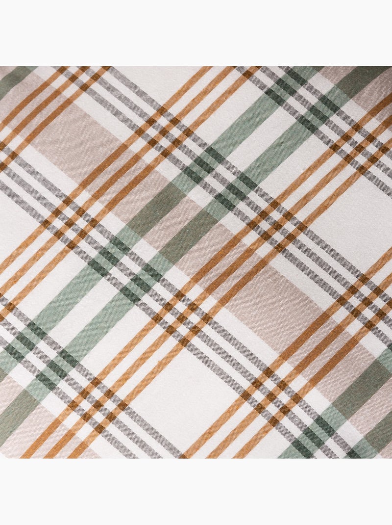 Lot de deux housses de coussin motif tartan, avec fermeture zippée - Gamusi. Vert d'eau - Kiabi
