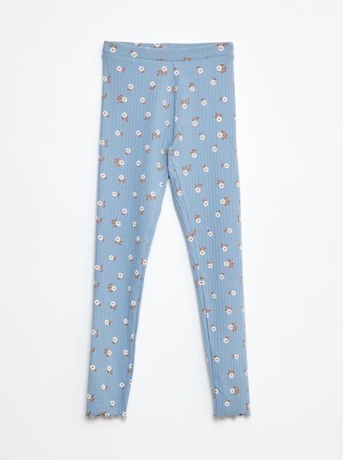 Lot de leggings côtelés 1 imprimé + 1 uni - 2 pièces - Kiabi