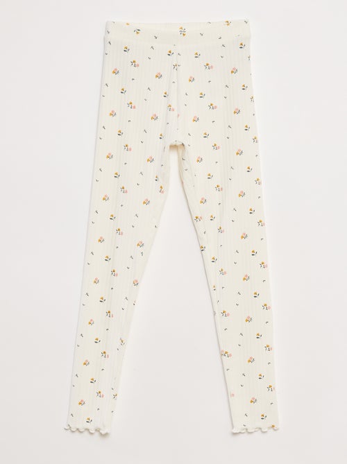 Lot de leggings côtelés 1 imprimé + 1 uni - 2 pièces - Kiabi