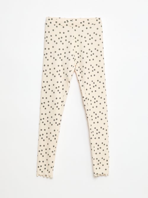 Lot de leggings côtelés 1 imprimé + 1 uni - 2 pièces - Kiabi