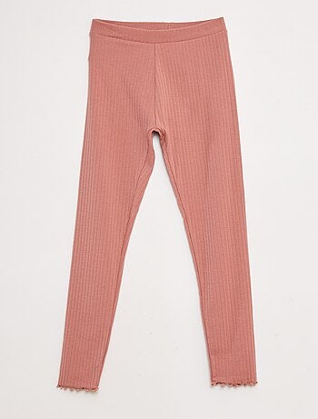 Lot de leggings côtelés 1 imprimé + 1 uni - 2 pièces