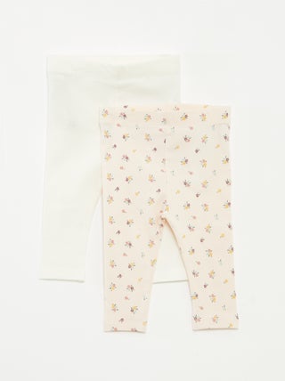 Lot de leggings long 1 imprimé all-over / 1 couleur unie