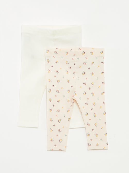 Lot de leggings long 1 imprimé all-over / 1 couleur unie - Kiabi