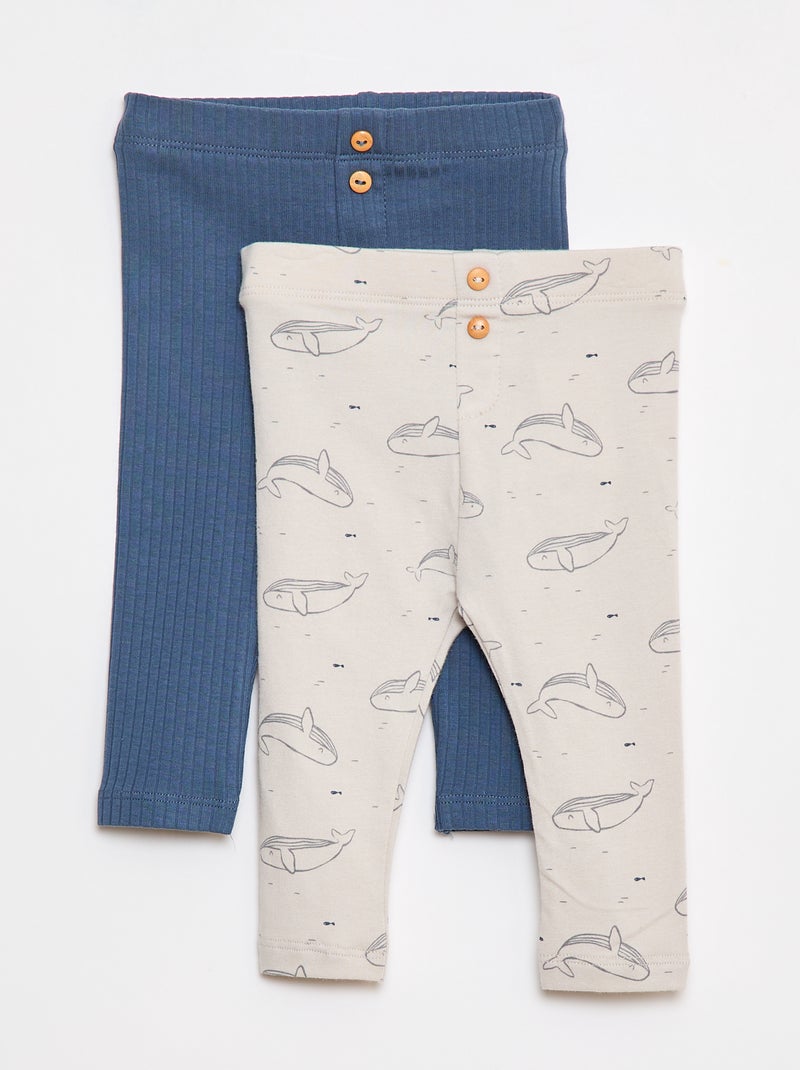 Lot de leggings longs Gris/bleu - Kiabi