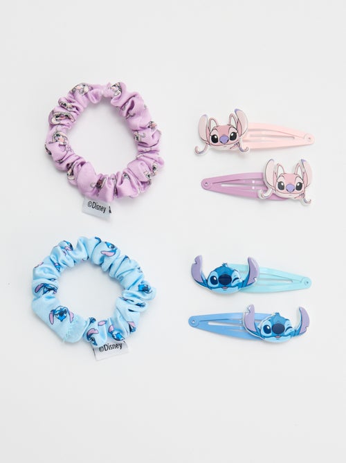Lot de pinces clic clac + chouchous 'Stitch' - Kiabi