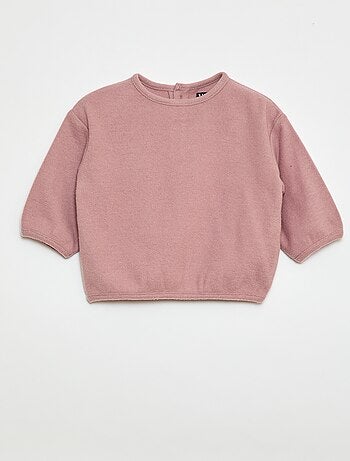 Lot de pull en maille doudou col boutonné