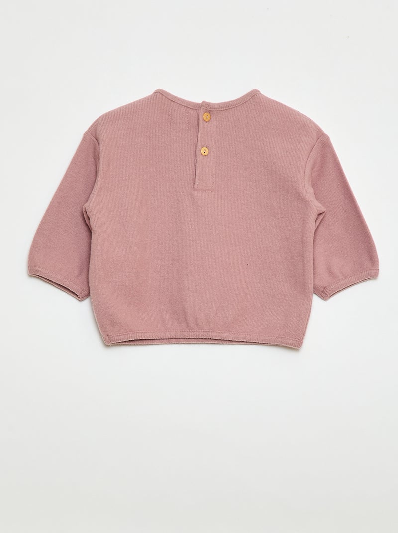 Lot de pull en maille doudou col boutonné Beige - Kiabi