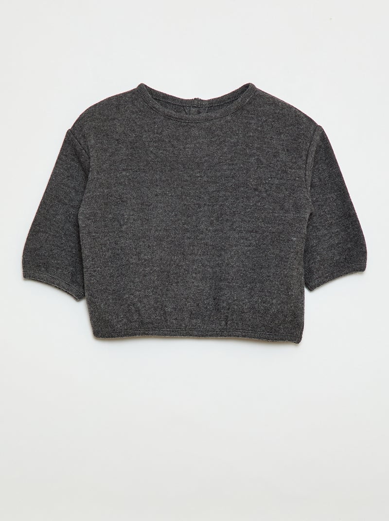 Lot de pull en maille doudou col boutonné Gris - Kiabi