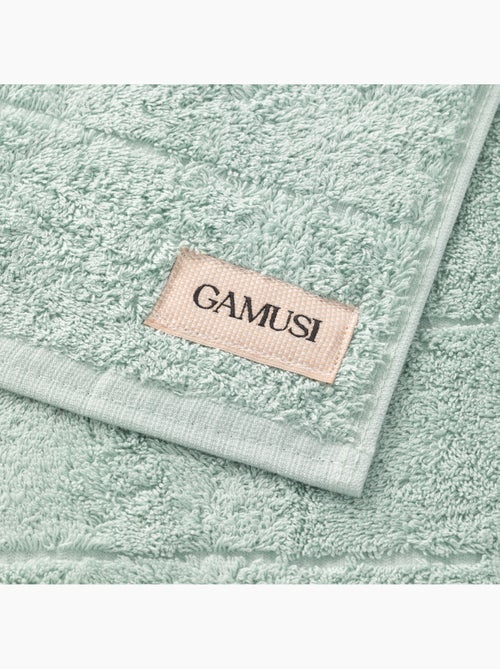 Lot de serviettes bain et toilette 100 % coton, 600 g/m², avec boucle - Gamusi - Kiabi Lot de serviettes bain et toilette 100 % coton, 600 g/m², avec boucle - Gamusi - Kiabi