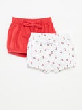 Lot de shorts avec nœuds - 2 pièces ROUGE - Kiabi