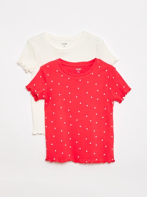 Lot de t-shirts côtelés - 2 pièces - Kiabi