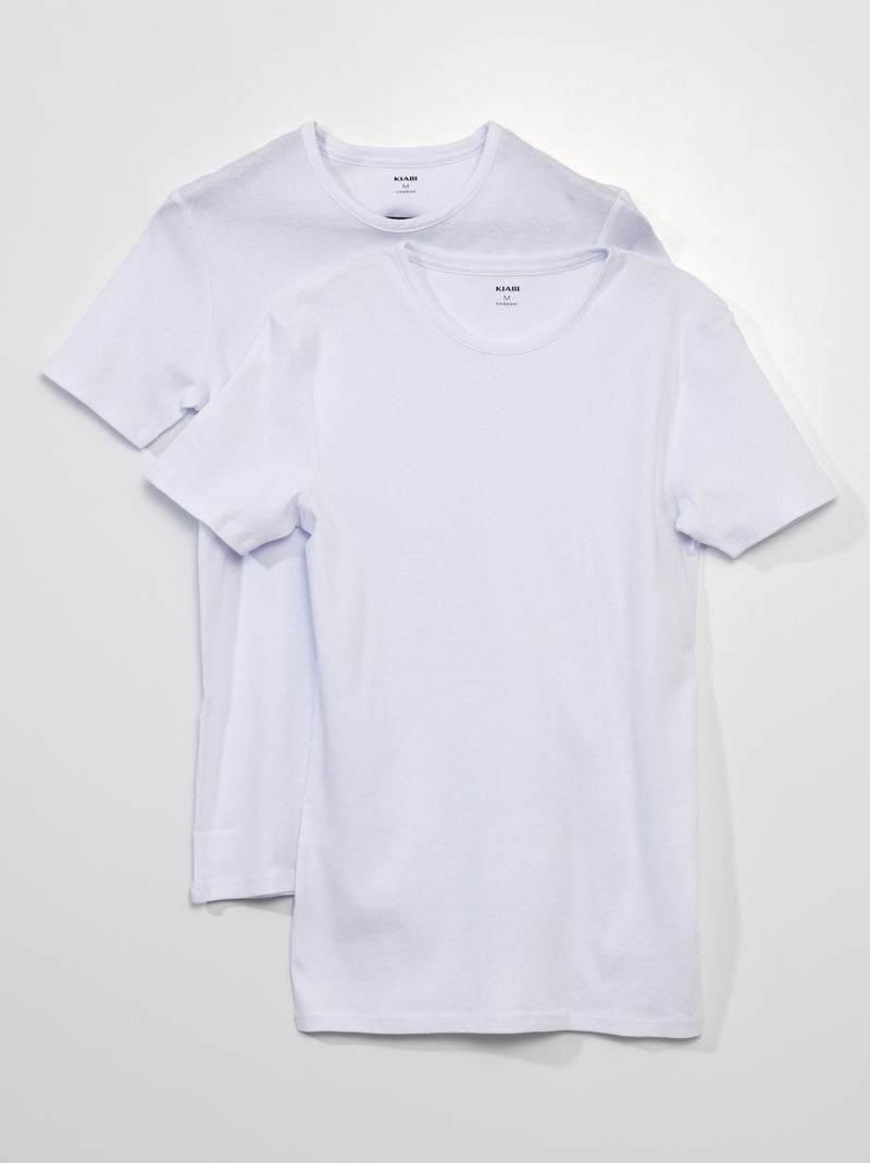 Lot de t-shirts unis blanc - Kiabi