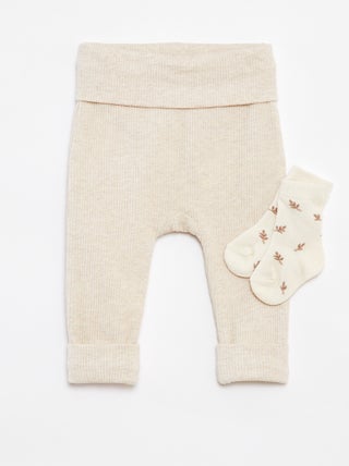 Lot legging côtelé + chaussettes - 2 pièces