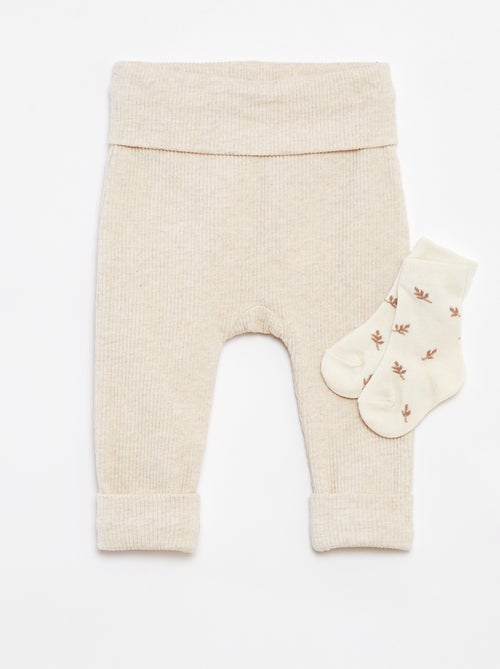 Lot legging côtelé + chaussettes - 2 pièces - Kiabi
