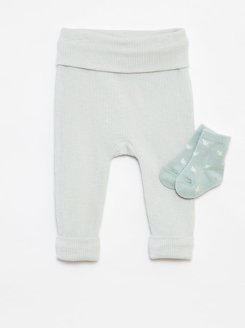 Lot legging côtelé + chaussettes - 2 pièces - Kiabi
