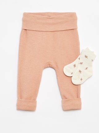 Lot legging côtelé + chaussettes - 2 pièces