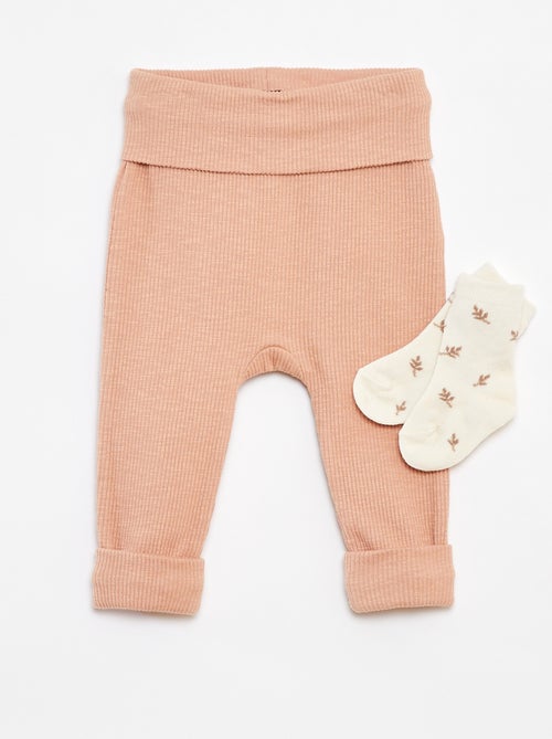 Lot legging côtelé + chaussettes - 2 pièces - Kiabi