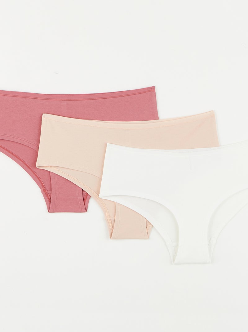 Lot shorty x3 coton bio geraldine - rougegorge lingerie Blanc Multicolore - Kiabi