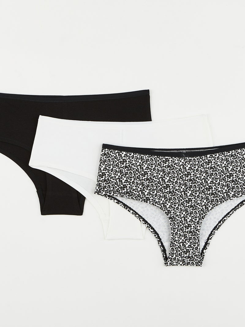 Lot shorty x3 coton bio geraldine - rougegorge lingerie Noir Multicolore - Kiabi