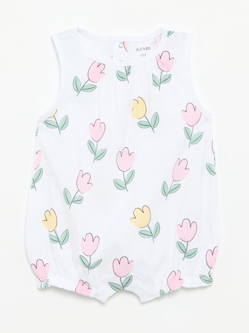 Lots de 2 barboteuses sans manches Blanc - Kiabi