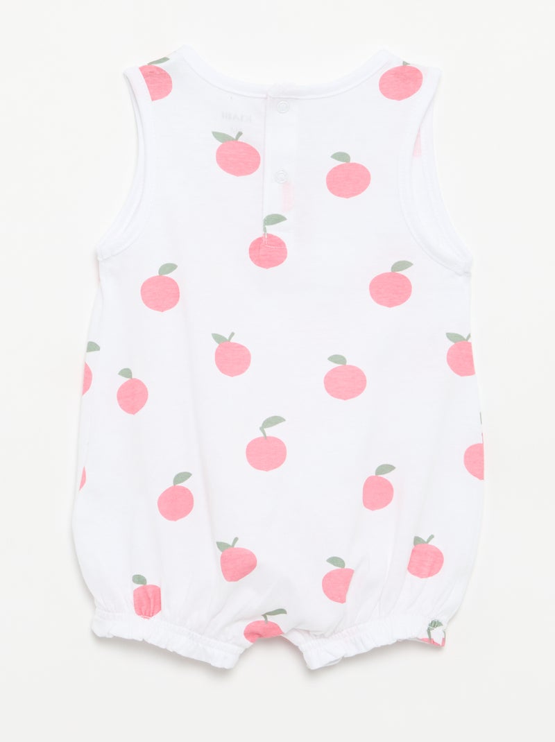 Lots de 2 barboteuses sans manches Blanc - Kiabi