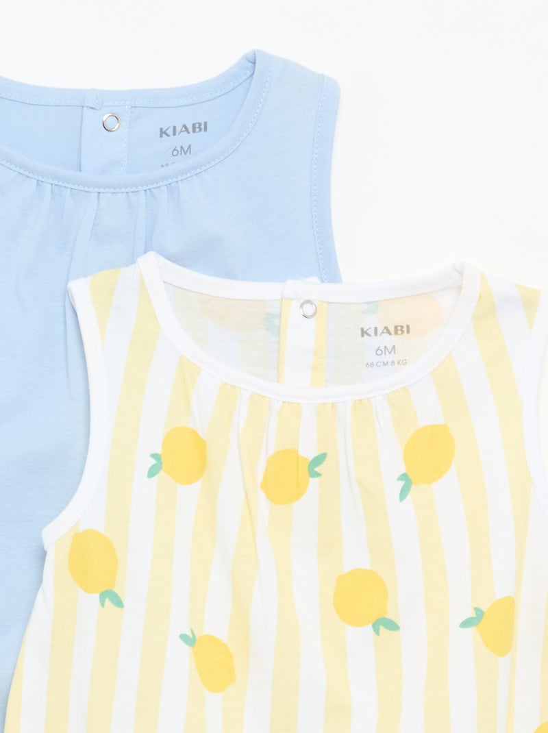 Lots de 2 barboteuses sans manches Jaune - Kiabi