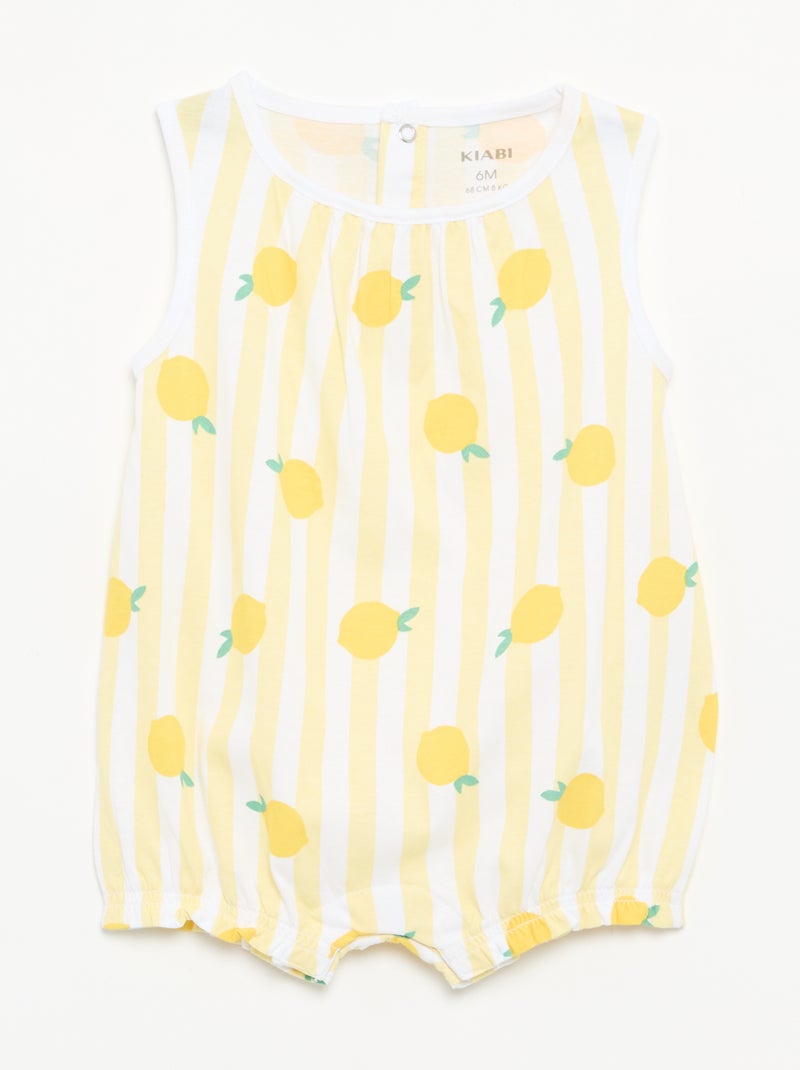 Lots de 2 barboteuses sans manches Jaune - Kiabi