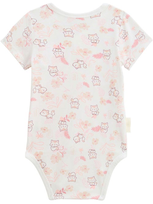 Louison 2-pack babyrompertjes met korte mouwen en overslagopening - Kiabi