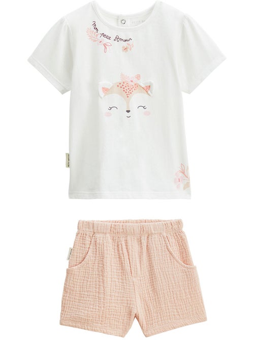 Louison baby set: t-shirt en short van katoenen gaas. - Kiabi