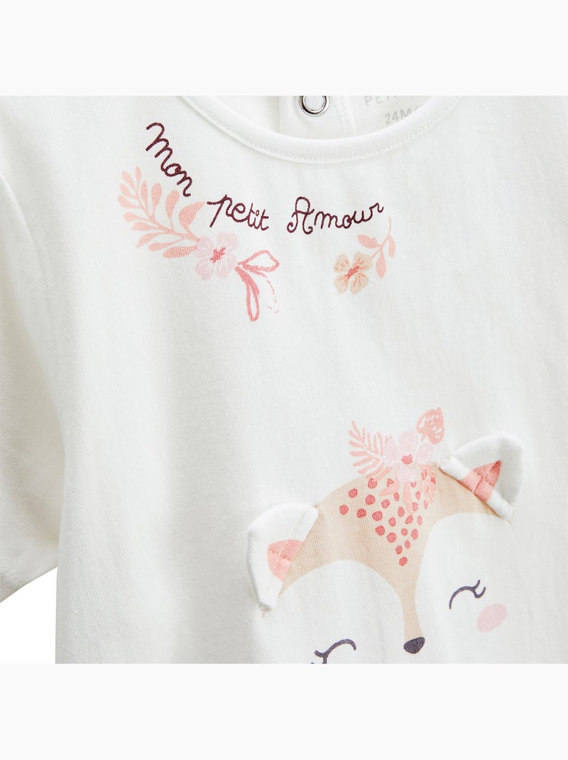 Louison baby set: t-shirt en short van katoenen gaas. Roze - Kiabi