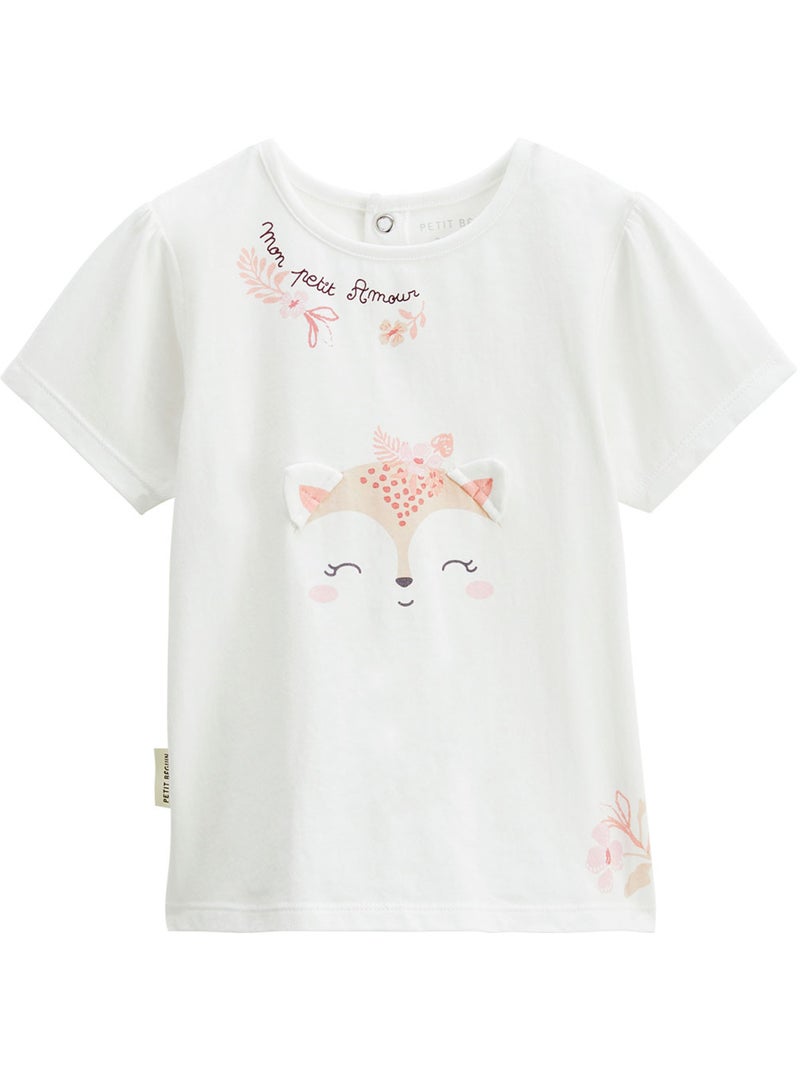 Louison baby set: t-shirt en short van katoenen gaas. Roze - Kiabi