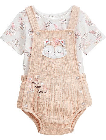 Louison babyoveralls en katoenen gaas t-shirt set