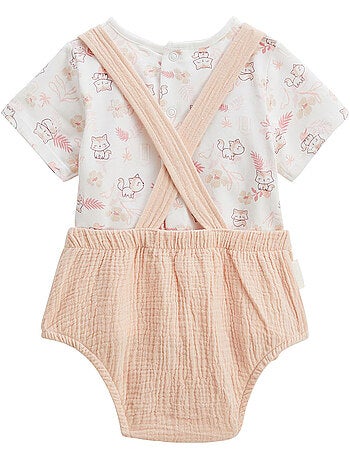 Louison babyoveralls en katoenen gaas t-shirt set