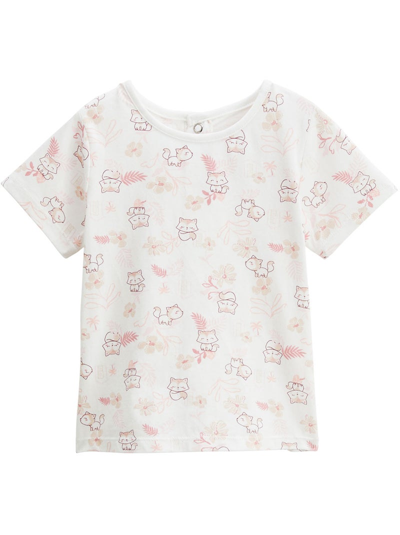 Louison babyoveralls en katoenen gaas T-shirt set Roze - Kiabi