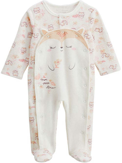 Louison babypyjama van fluweel met brugopening - Kiabi