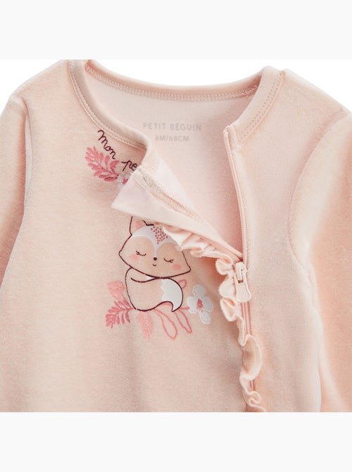 Louison babyvelours pyjama met ritssluiting - Kiabi