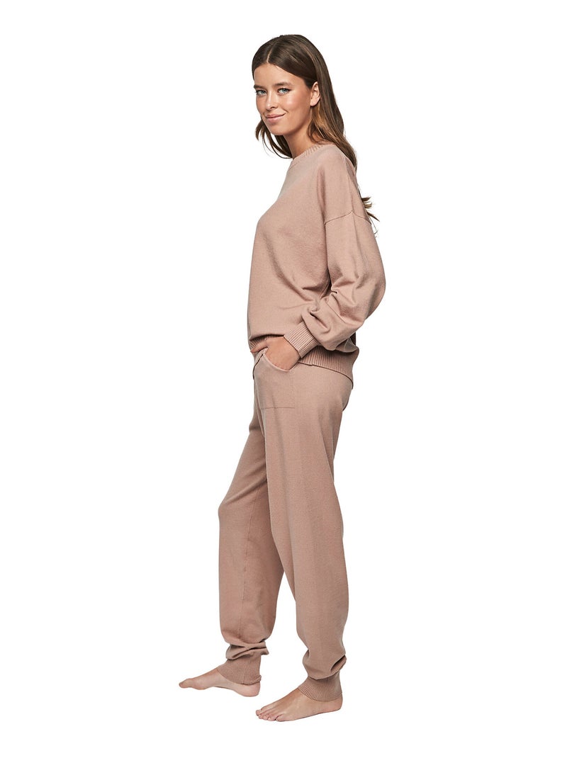 Loungewear pyjama broek top ronde hals p108 minimal premium Roze - Kiabi