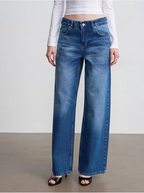 Low-waist jeans met wijde pijp van katoen dilvin - Kiabi Low-waist jeans met wijde pijp van katoen dilvin - Kiabi