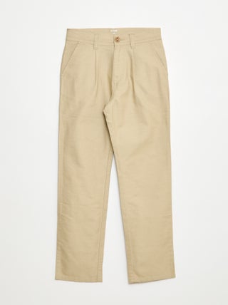 Luchtige broek van Oxford-katoen met linneneffect