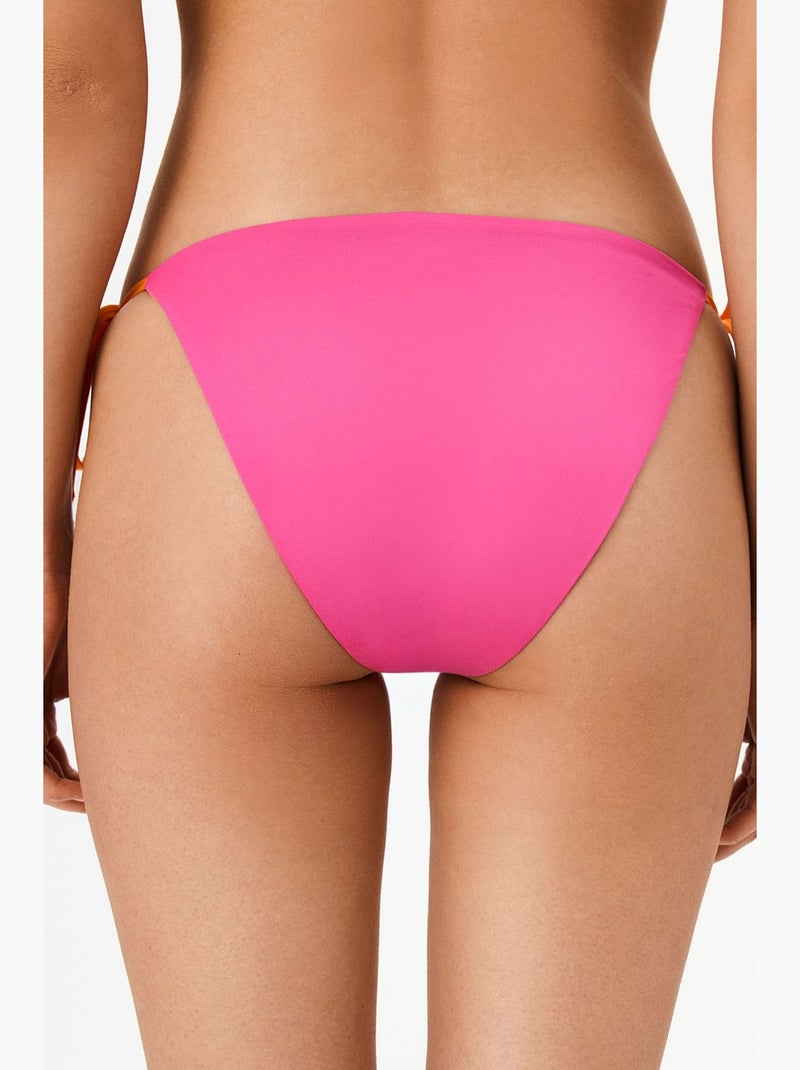 Lucilla bikinibroekje met middelhoge taille penti Fluorroze/Solinotes - Kiabi