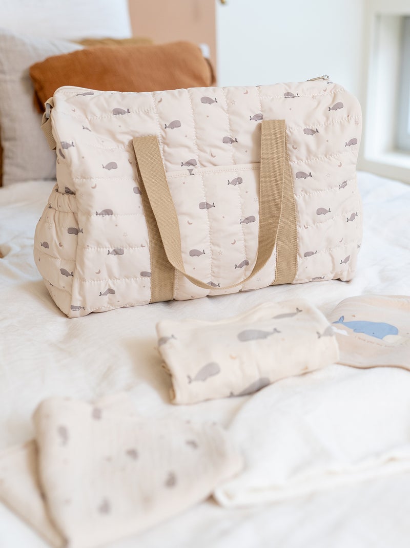 Luiertas met print en verschoonmatje BIEGE - Kiabi