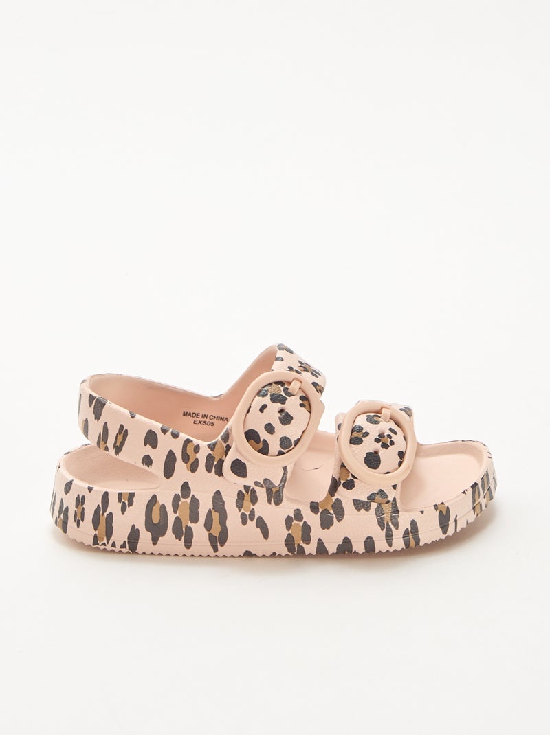 Luipaard sandalen van plastic Bruin - Kiabi