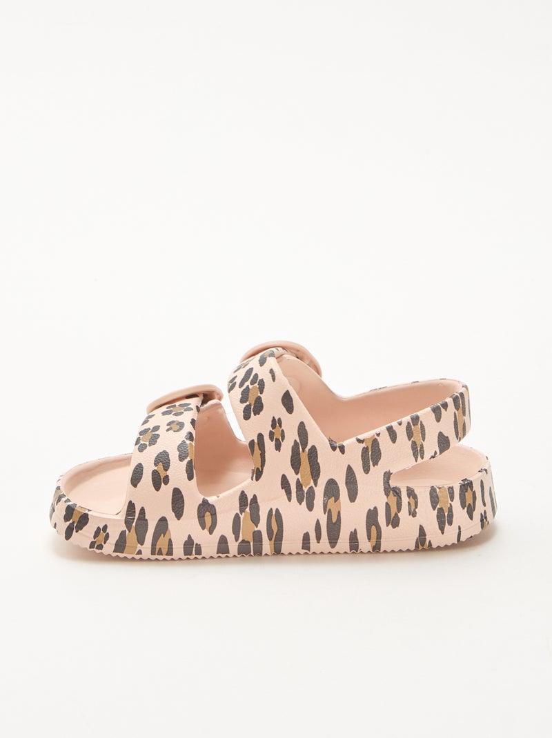 Luipaard sandalen van plastic Bruin - Kiabi