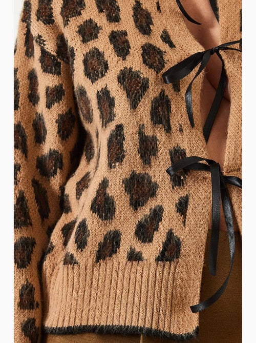 Luipaardpatroon gebreid vest lucci - Kiabi Luipaardpatroon gebreid vest lucci - Kiabi
